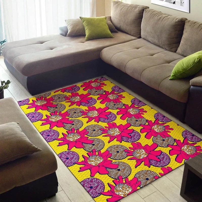 Ankara Protea, Africa Area Rugs For Home
