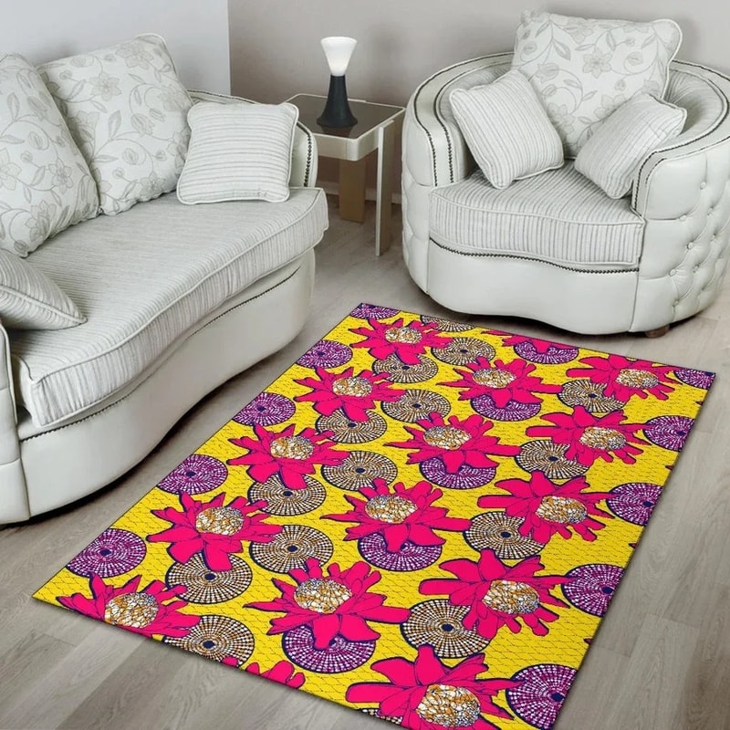 Ankara Protea, Africa Area Rugs For Home