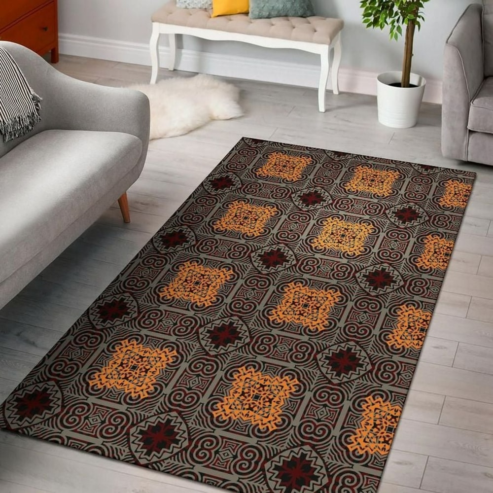 Brown Square Kitenge, Africa Area Rugs For Home