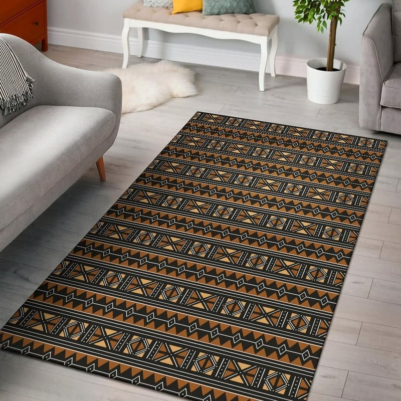 Brown Traditional African Bogolan, Africa Area Rugs For Home