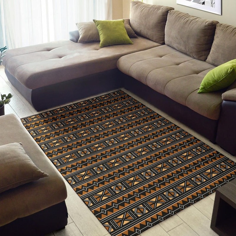 Brown Traditional African Bogolan, Africa Area Rugs For Home