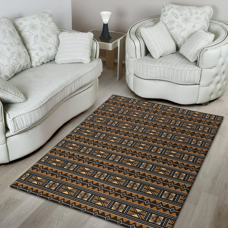 Brown Traditional African Bogolan, Africa Area Rugs For Home