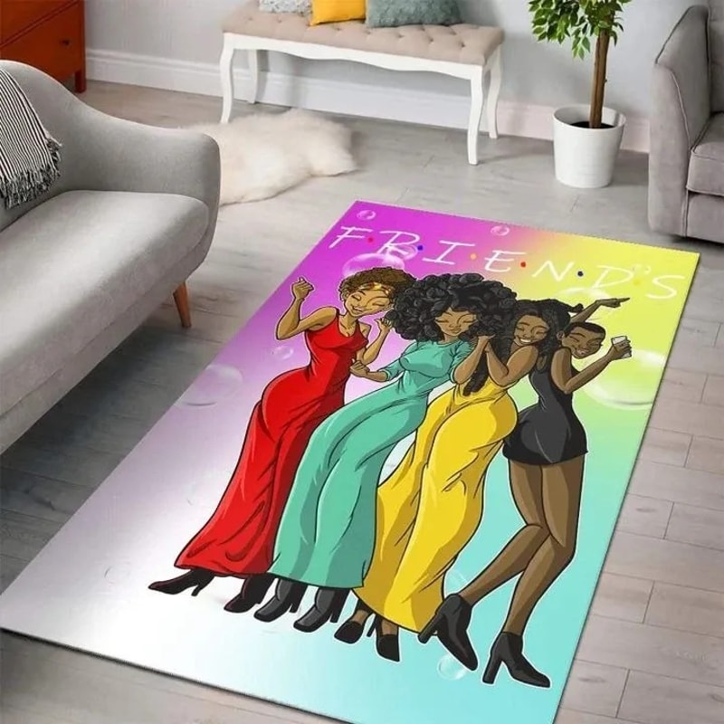 Melanin Friends Woman Area Rug, Africa Area Rugs For Home