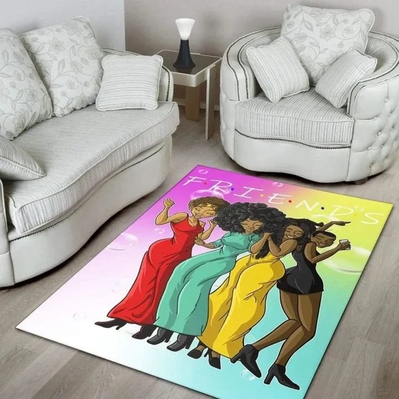 Melanin Friends Woman Area Rug, Africa Area Rugs For Home