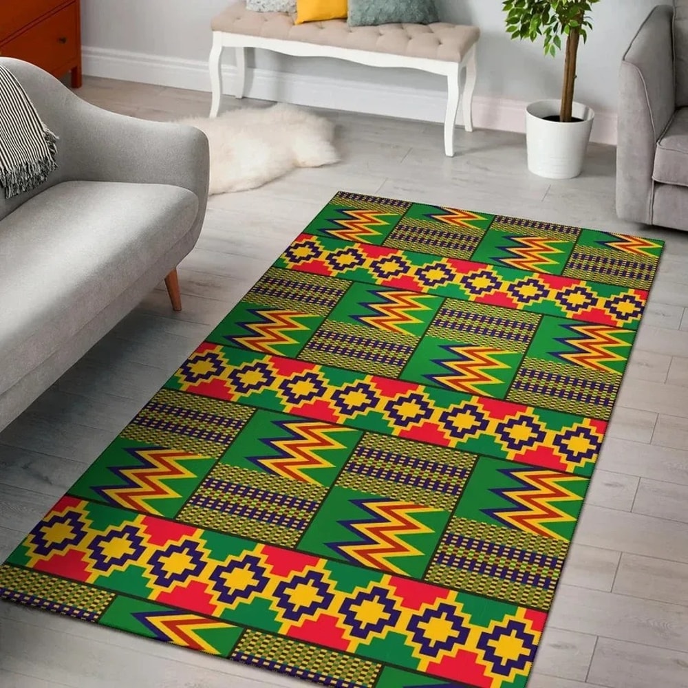 Reggae Golden Kente, Africa Area Rugs For Home