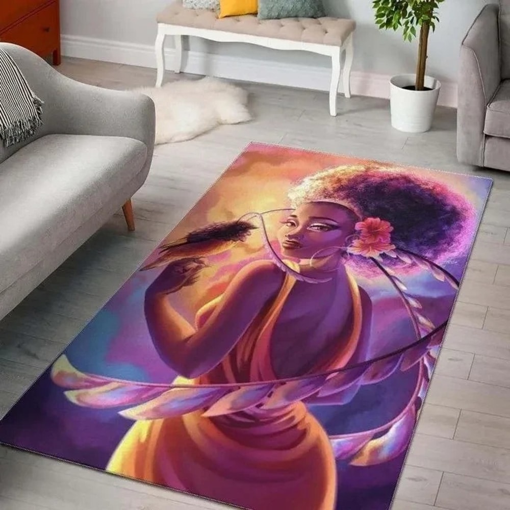 Magical Black Woman Area Rug, Africa Area Rugs For Home