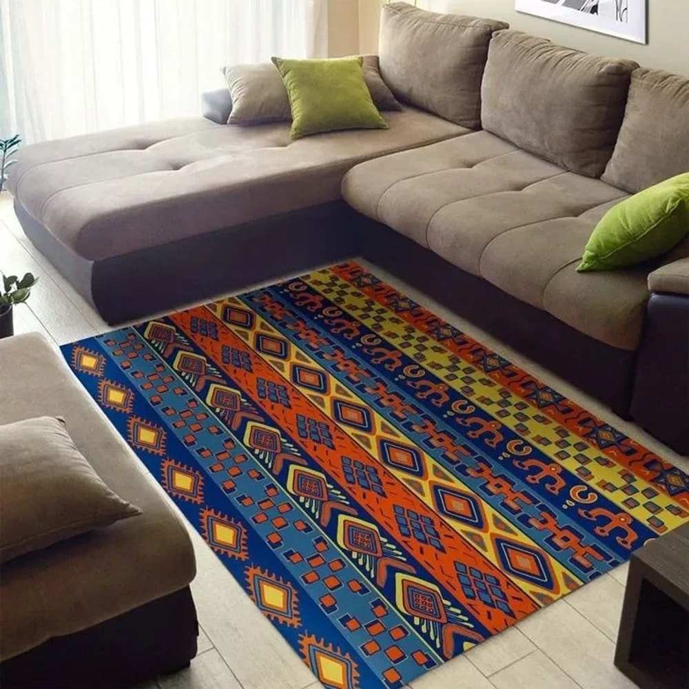 African Pattern Line 2 Area Rug, Africa Area Rugs For Home