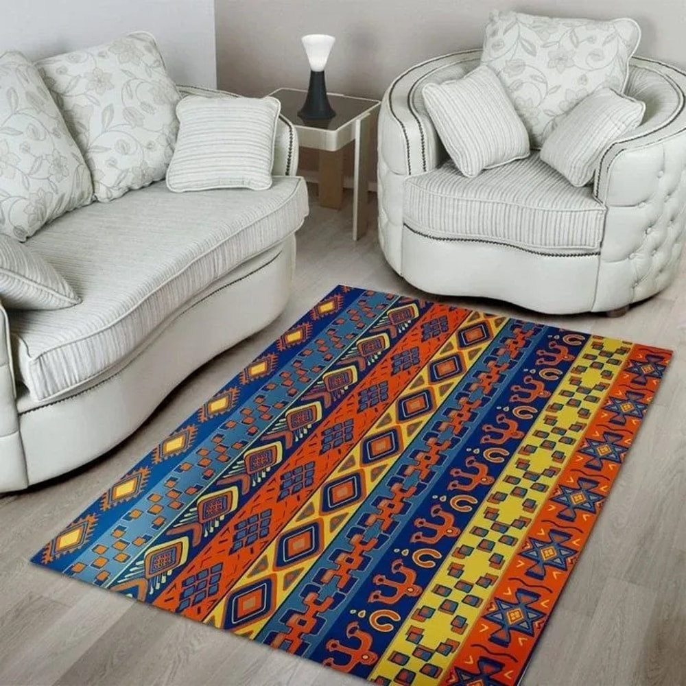 African Pattern Line 2 Area Rug, Africa Area Rugs For Home