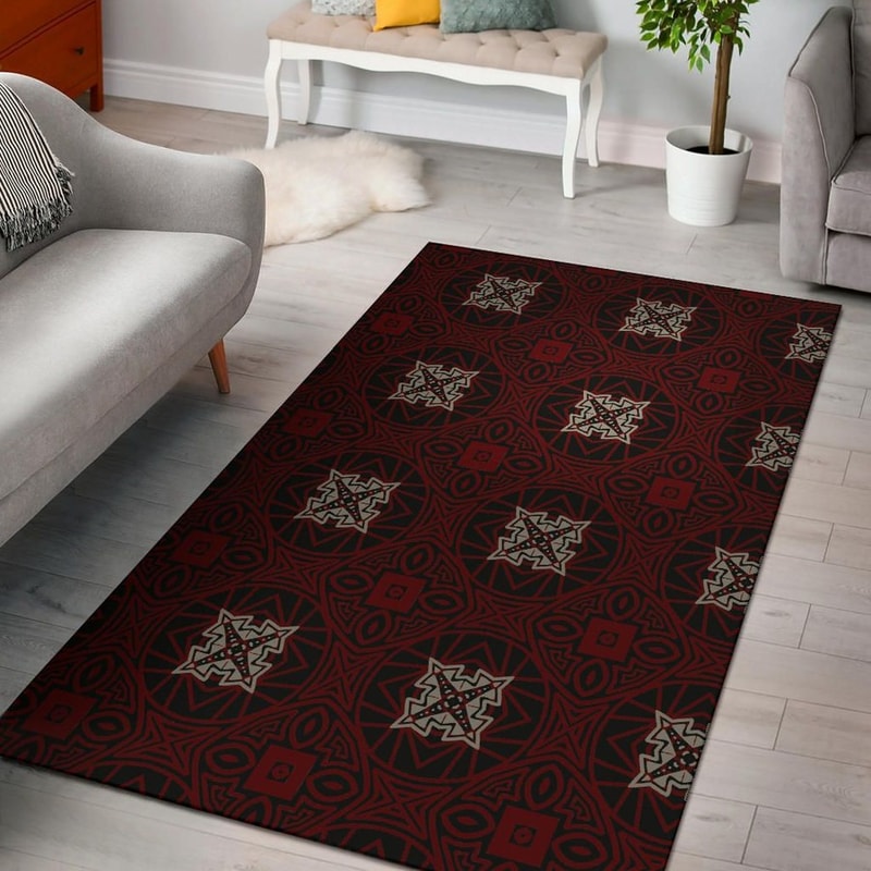 Red Circle Kitenge, Africa Area Rugs For Home