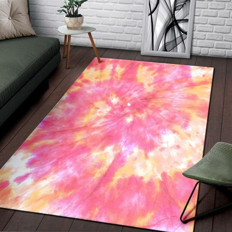 Yellow Pink Tie Dye, Africa Area Rugs For Home