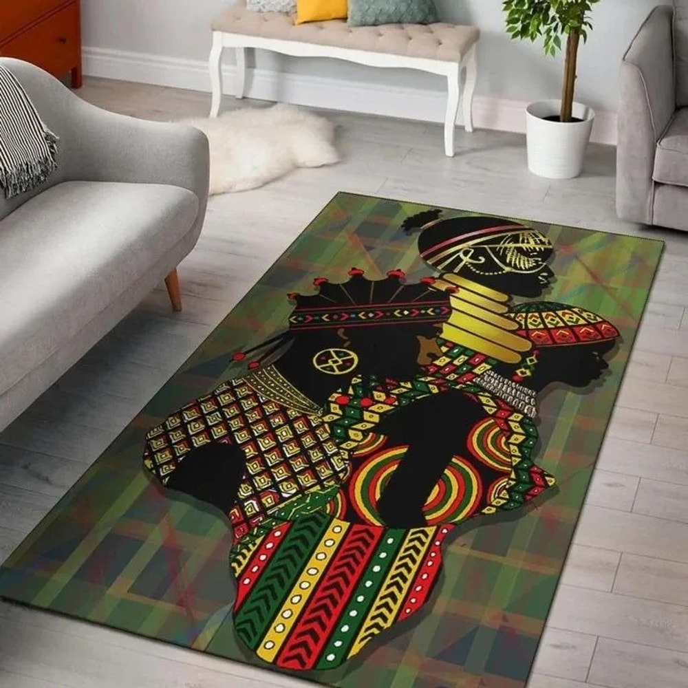Black And Color Is Love Area Rug, Africa Area Rugs For Home
