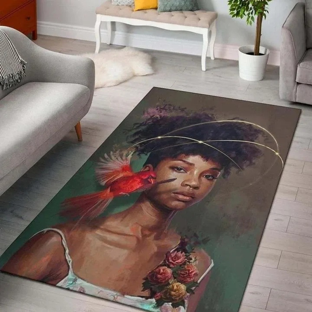 Black Innocent Area Rug, Africa Area Rugs For Home