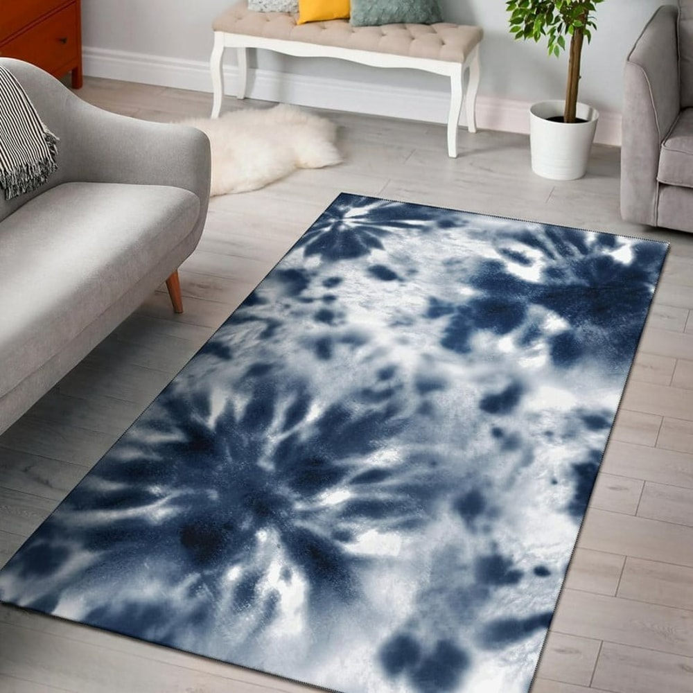 Blue Grunge Tie Dye, Africa Area Rugs For Home
