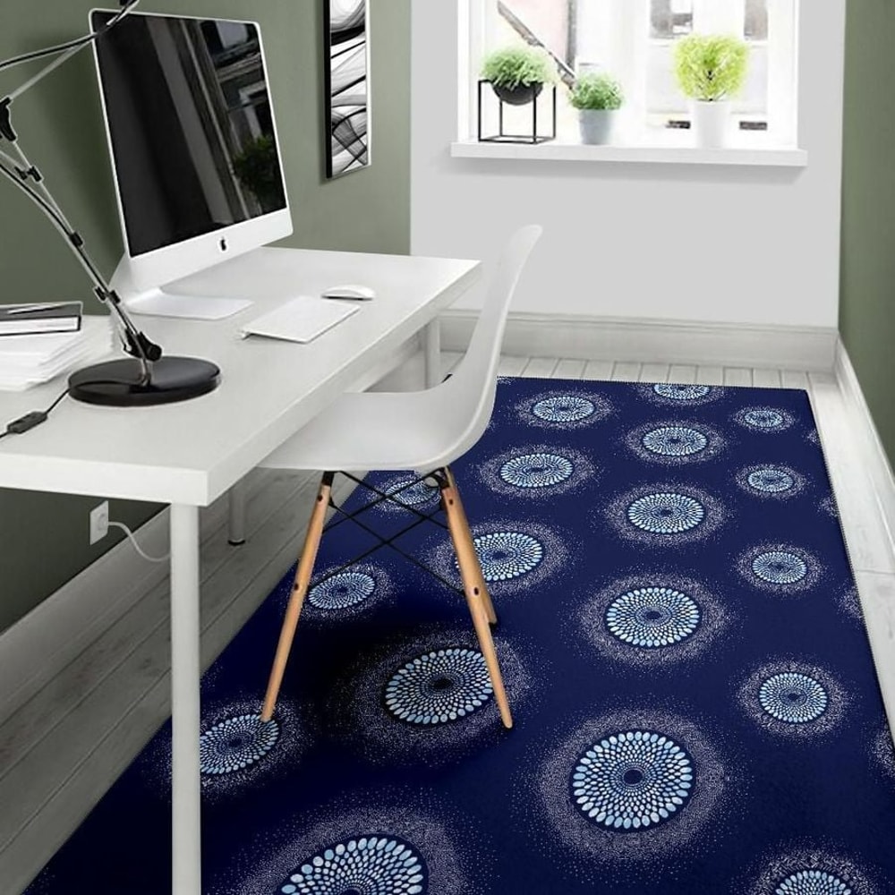 Ankara Blue Dots, Africa Area Rugs For Home