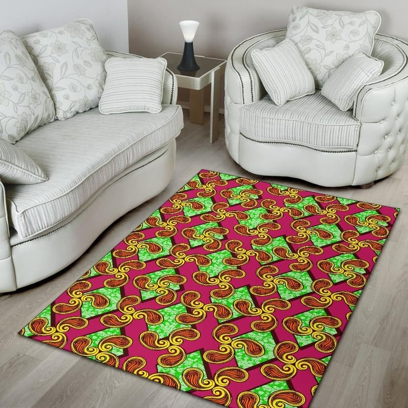 Ankara Paisley, Africa Area Rugs For Home