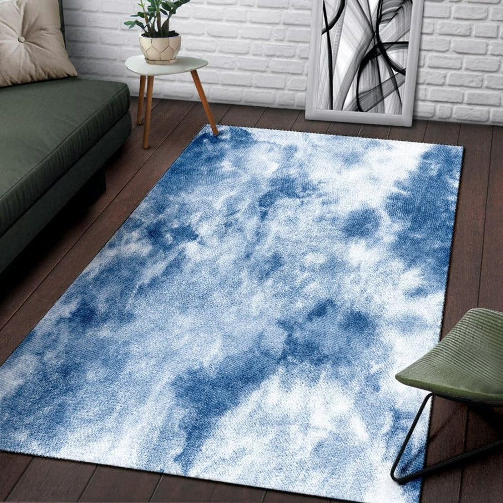 Blue Tie Dye, Africa Area Rugs For Home