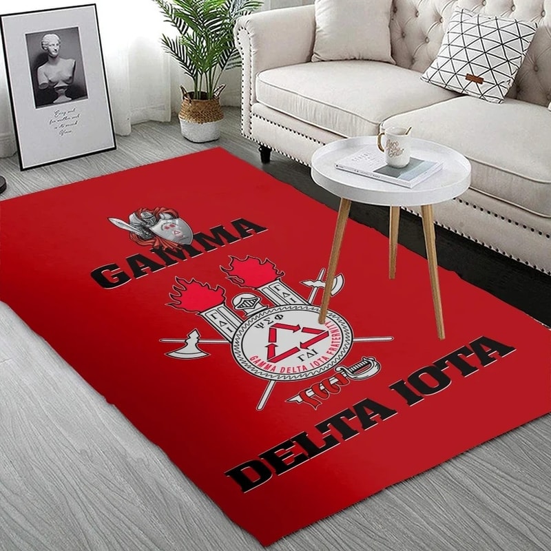 Gamma Delta Iota Letter Red Area Rug, Africa Area Rugs For Home