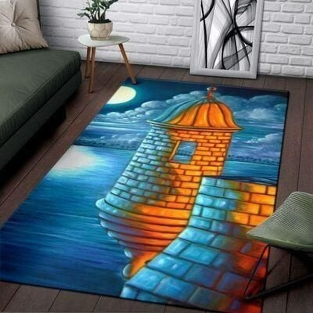 Puerto Rico Night Day Symbol Rug, Africa Area Rugs For Home