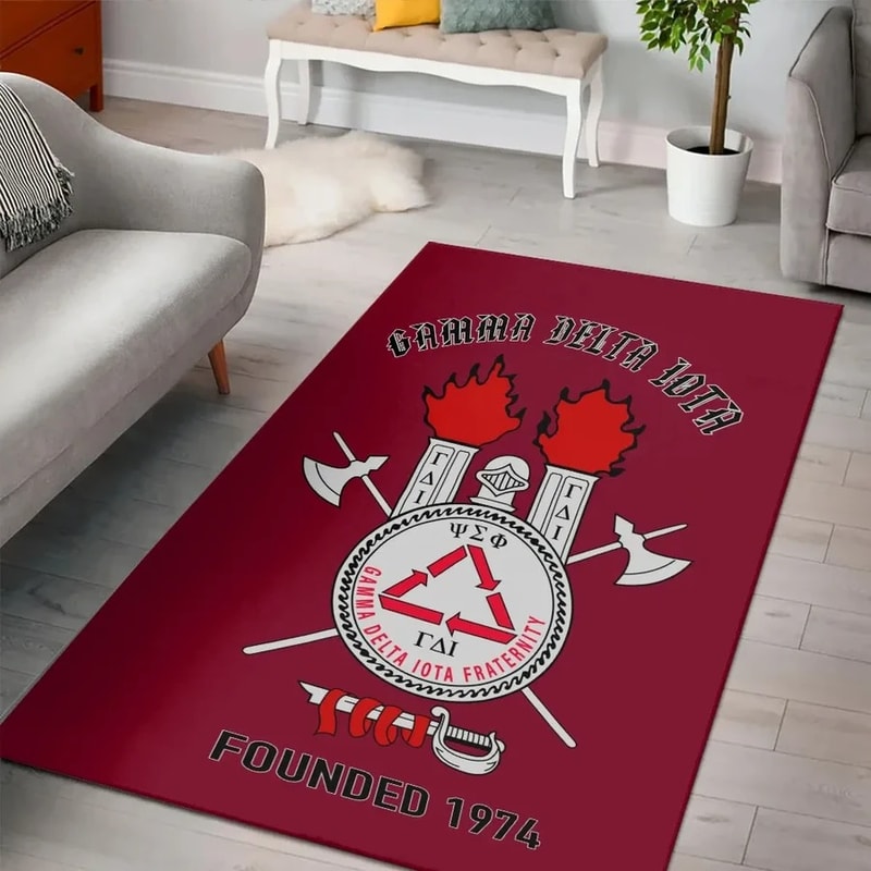 Gamma Delta Iota 1974 Red Area Rug, Africa Area Rugs For Home