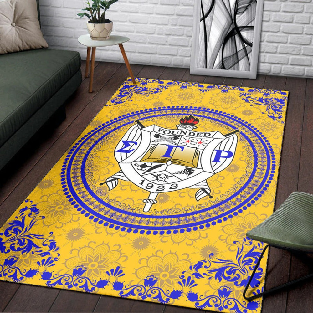 Sigma Gamma Rho Floral Patern Area Rug, Africa Area Rugs For Home