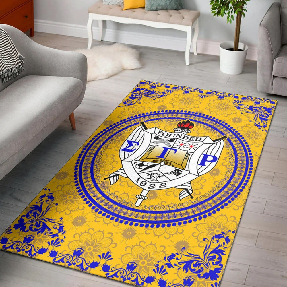 Sigma Gamma Rho Floral Patern Area Rug, Africa Area Rugs For Home