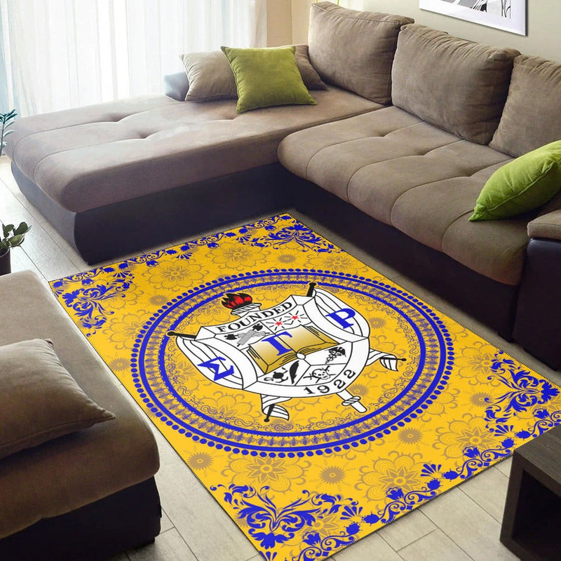 Sigma Gamma Rho Floral Patern Area Rug, Africa Area Rugs For Home