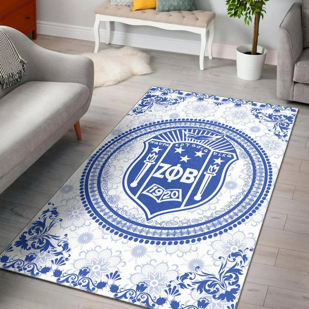 Zeta Phi Beta Floral Patern Area Rug, Africa Area Rugs For Home