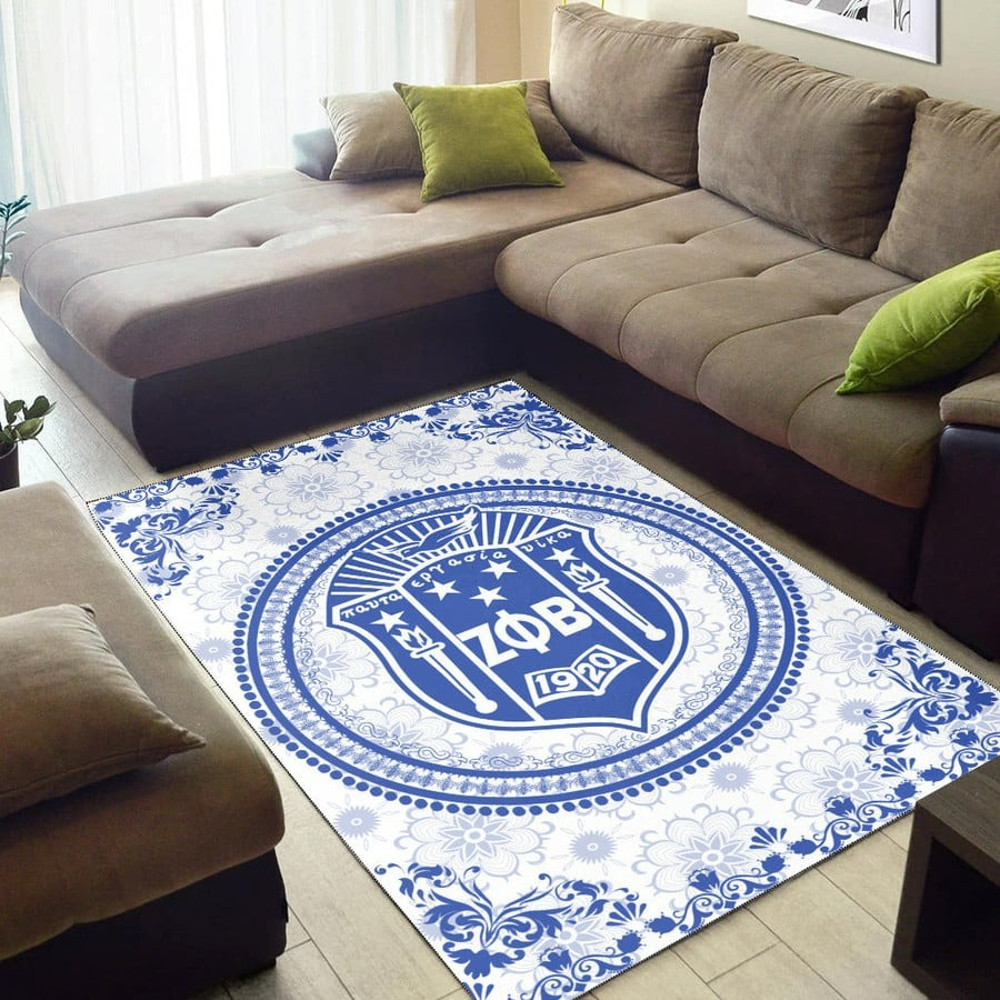 Zeta Phi Beta Floral Patern Area Rug, Africa Area Rugs For Home