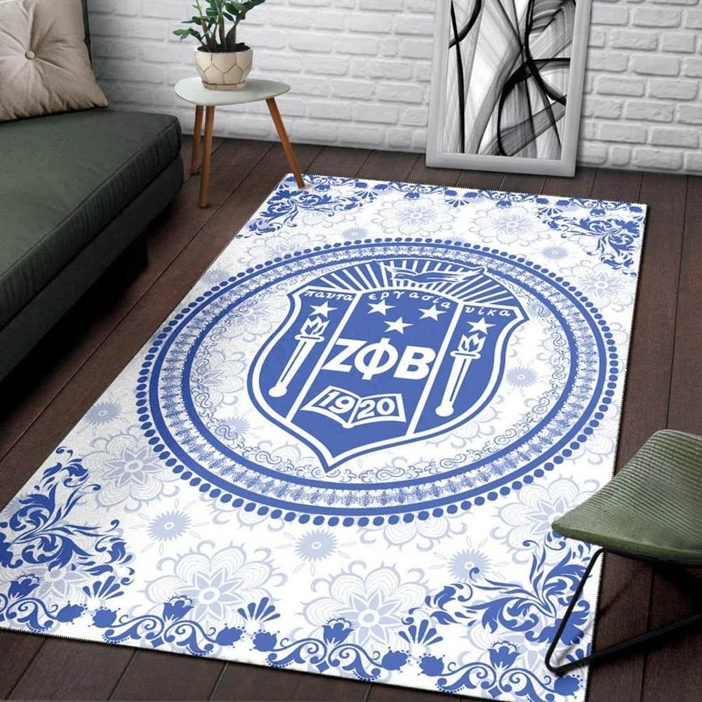 Zeta Phi Beta Floral Patern Area Rug, Africa Area Rugs For Home