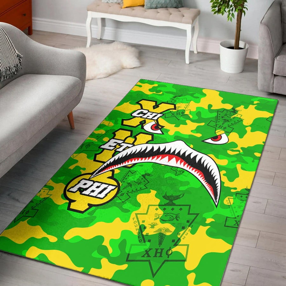 Chi Eta Phi Full Camo Shark Area Rug, Africa Area Rugs For Home