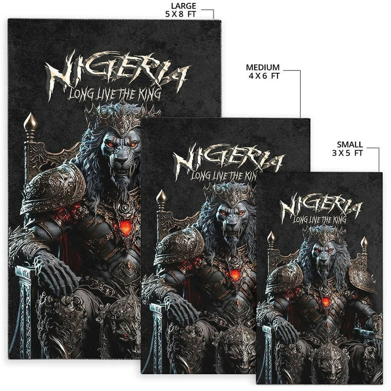 Custom Nigeria Area Rug - King Lion, Africa Area Rugs For Home