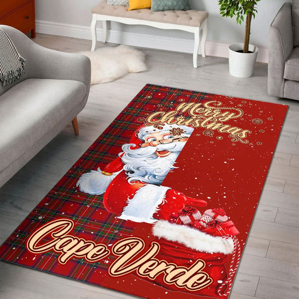 Cape Verde Area Rug Santa Claus Merry Christmas You can Personalize Custom Text, Africa Area Rugs For Home