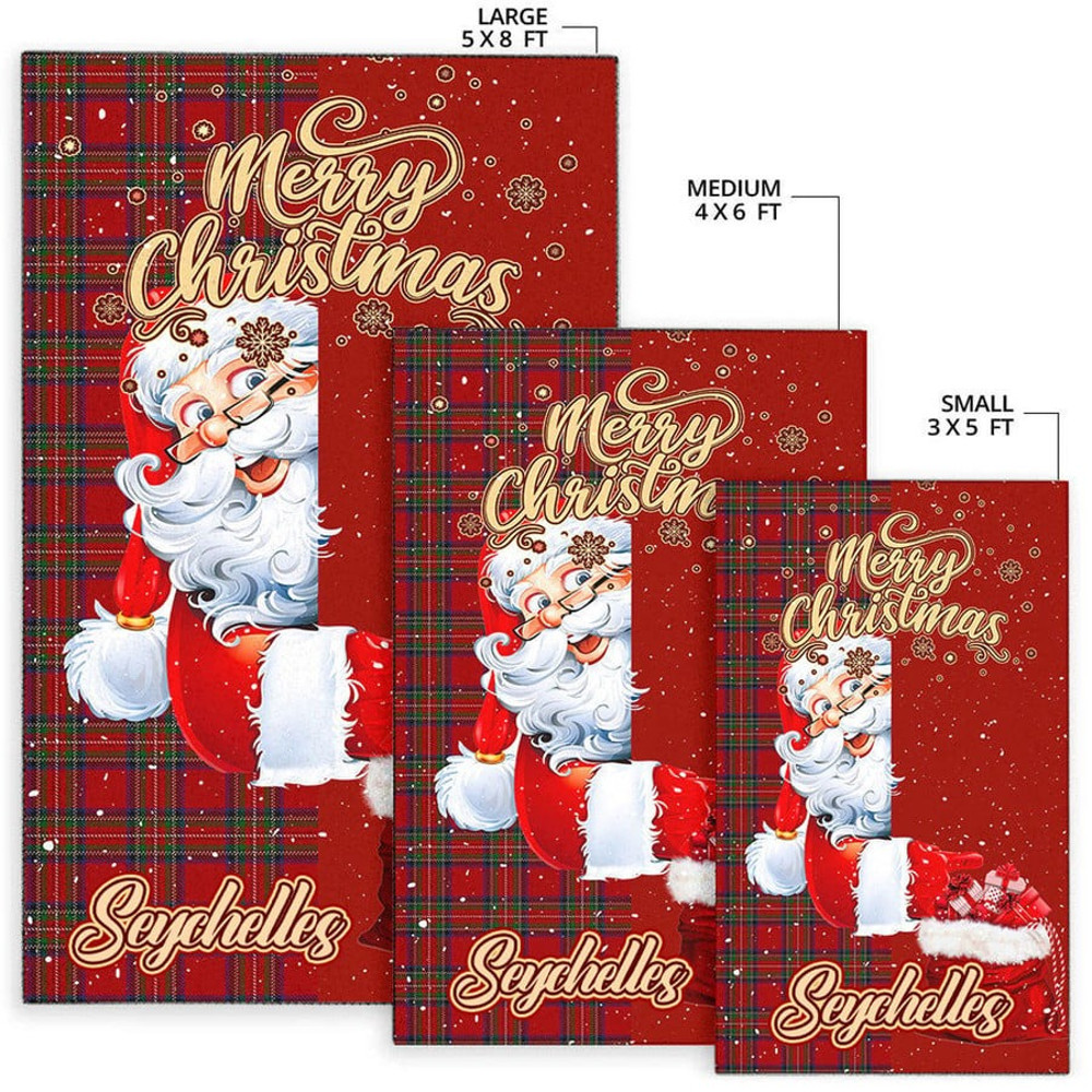 Seychelles Area Rug Santa Claus Merry Christmas You can Personalize Custom Text, Africa Area Rugs For Home