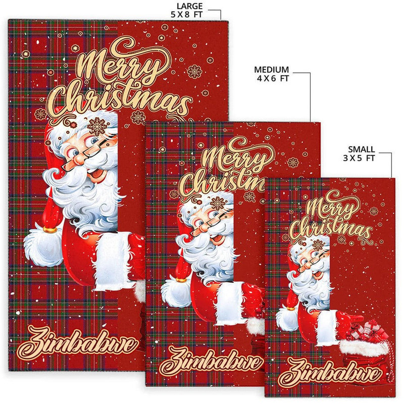 Zimbabwe Area Rug Santa Claus Merry Christmas You can Personalize Custom Text, Africa Area Rugs For Home
