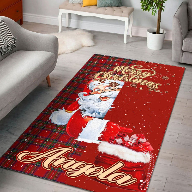 Angola Area Rug Santa Claus Merry Christmas You can Personalize Custom Text, Africa Area Rugs For Home