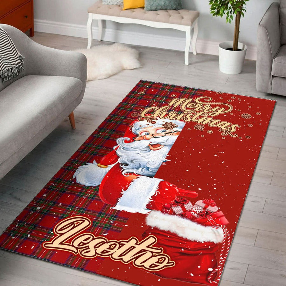 Lesotho Area Rug Santa Claus Merry Christmas You can Personalize Custom Text, Africa Area Rugs For Home