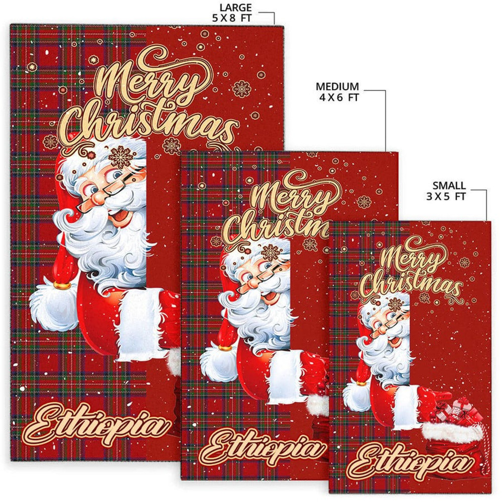 Ethiopia Area Rug Santa Claus Merry Christmas You can Personalize Custom Text, Africa Area Rugs For Home