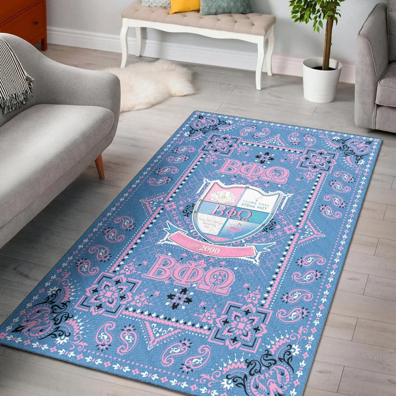 Beta Phi Omega Sorority Vintage Paisley Pattern, Africa Area Rugs For Home