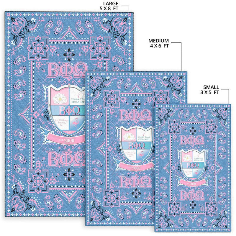 Beta Phi Omega Sorority Vintage Paisley Pattern, Africa Area Rugs For Home