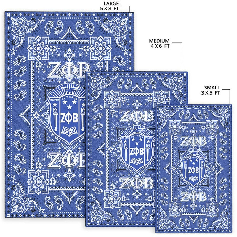Zeta Phi Beta Sorority Vintage Paisley Pattern, Africa Area Rugs For Home