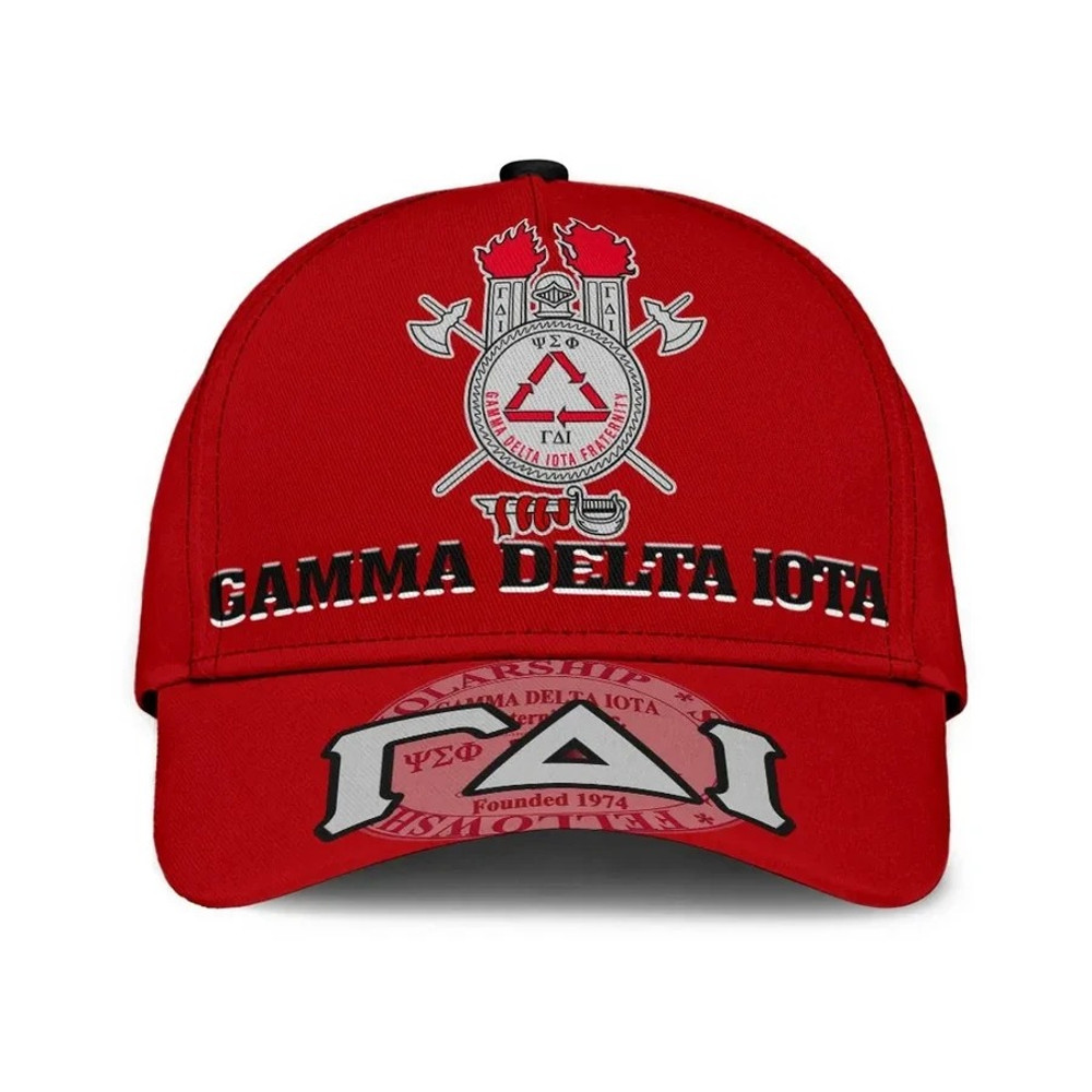 Gamma Delta Iota Red Letters Caps - Africa Caps For Men Women