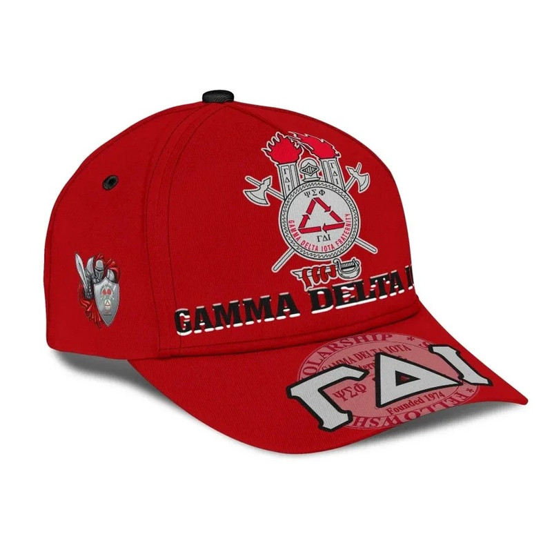 Gamma Delta Iota Red Letters Caps - Africa Caps For Men Women