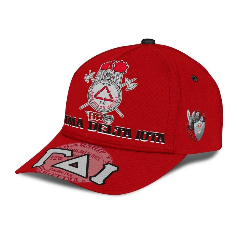 Gamma Delta Iota Red Letters Caps - Africa Caps For Men Women