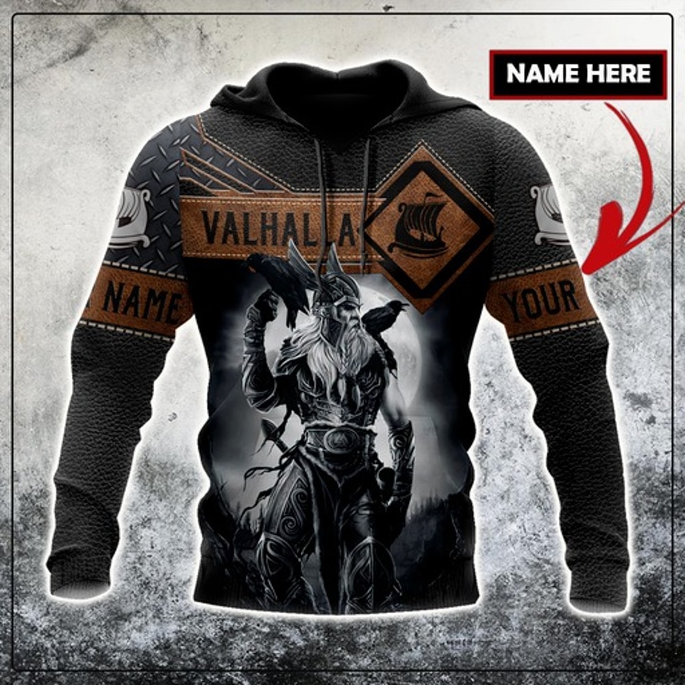 Personalized Odin Valhalla Viking Hoodie Viking Hoodie For Men Women