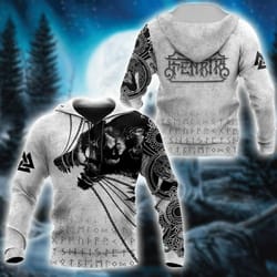 fenrir viking hoodie, viking hoodie for men women