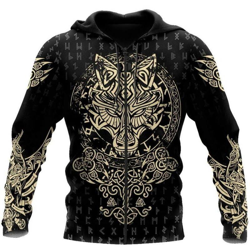 Viking Wolf Fenrir Hoodie Viking Hoodie For Men Women