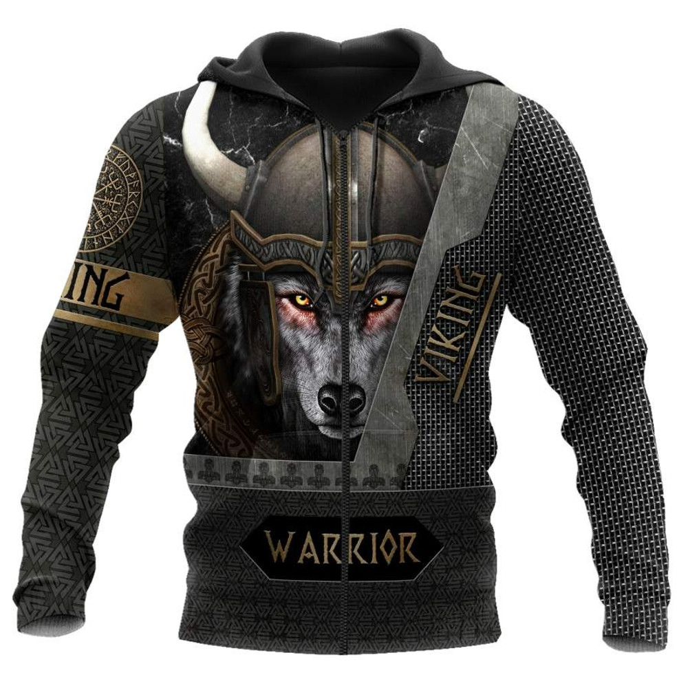 Viking Wolf Warrior Hoodie Viking Hoodie For Men Women