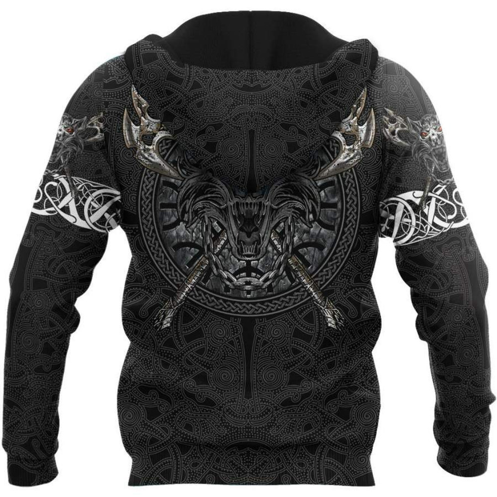Fenrir Viking Special Tattoo Hoodie Viking Hoodie For Men Women