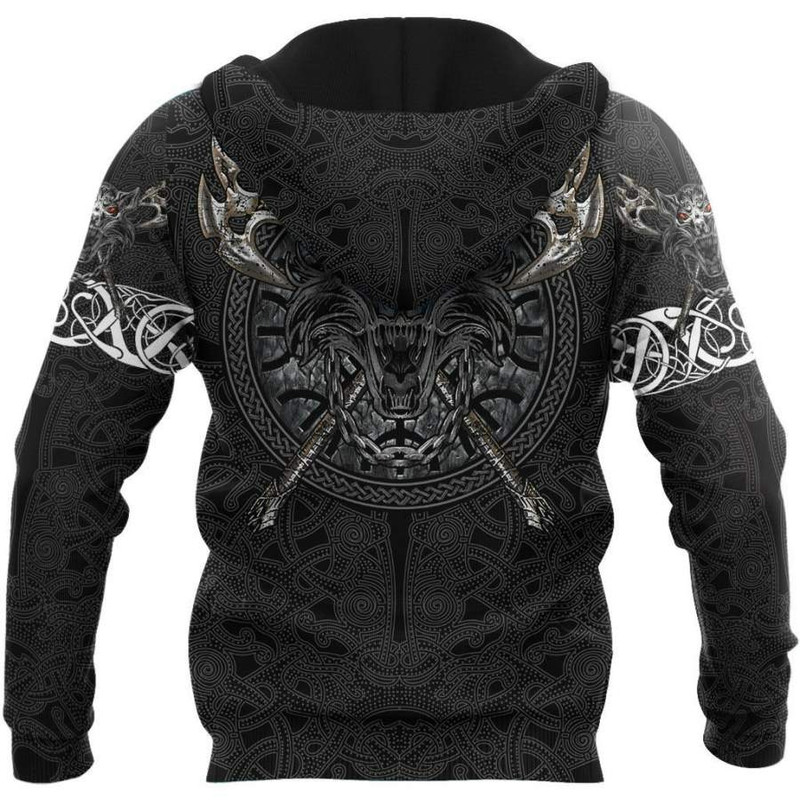 Fenrir Viking Special Tattoo Hoodie Viking Hoodie For Men Women