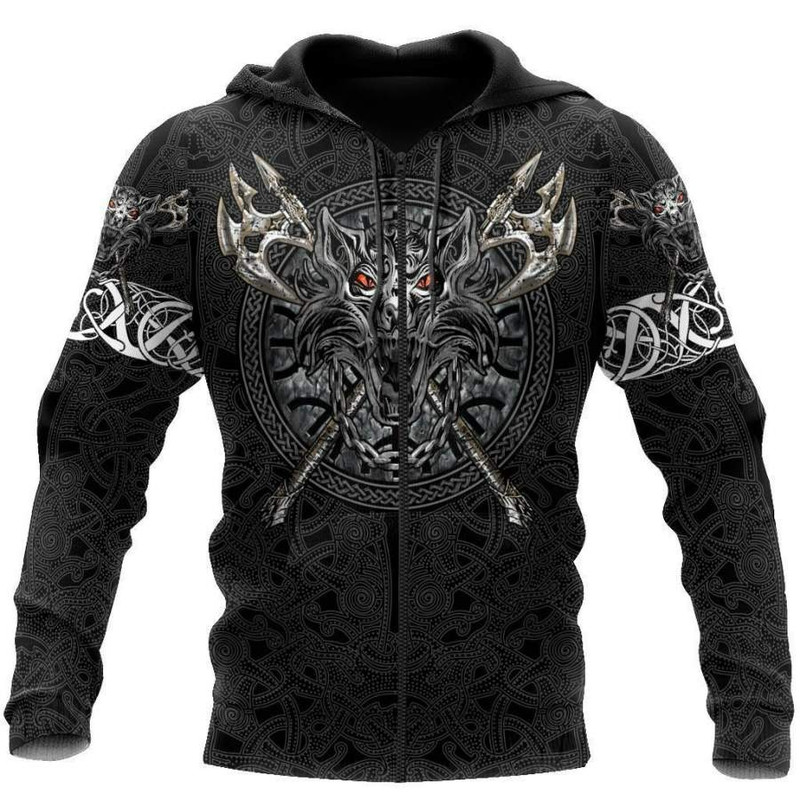 Fenrir Viking Special Tattoo Hoodie Viking Hoodie For Men Women
